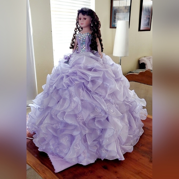 COPY - 36 inch tall porcelain Quinceanera doll. - Picture 1 of 5